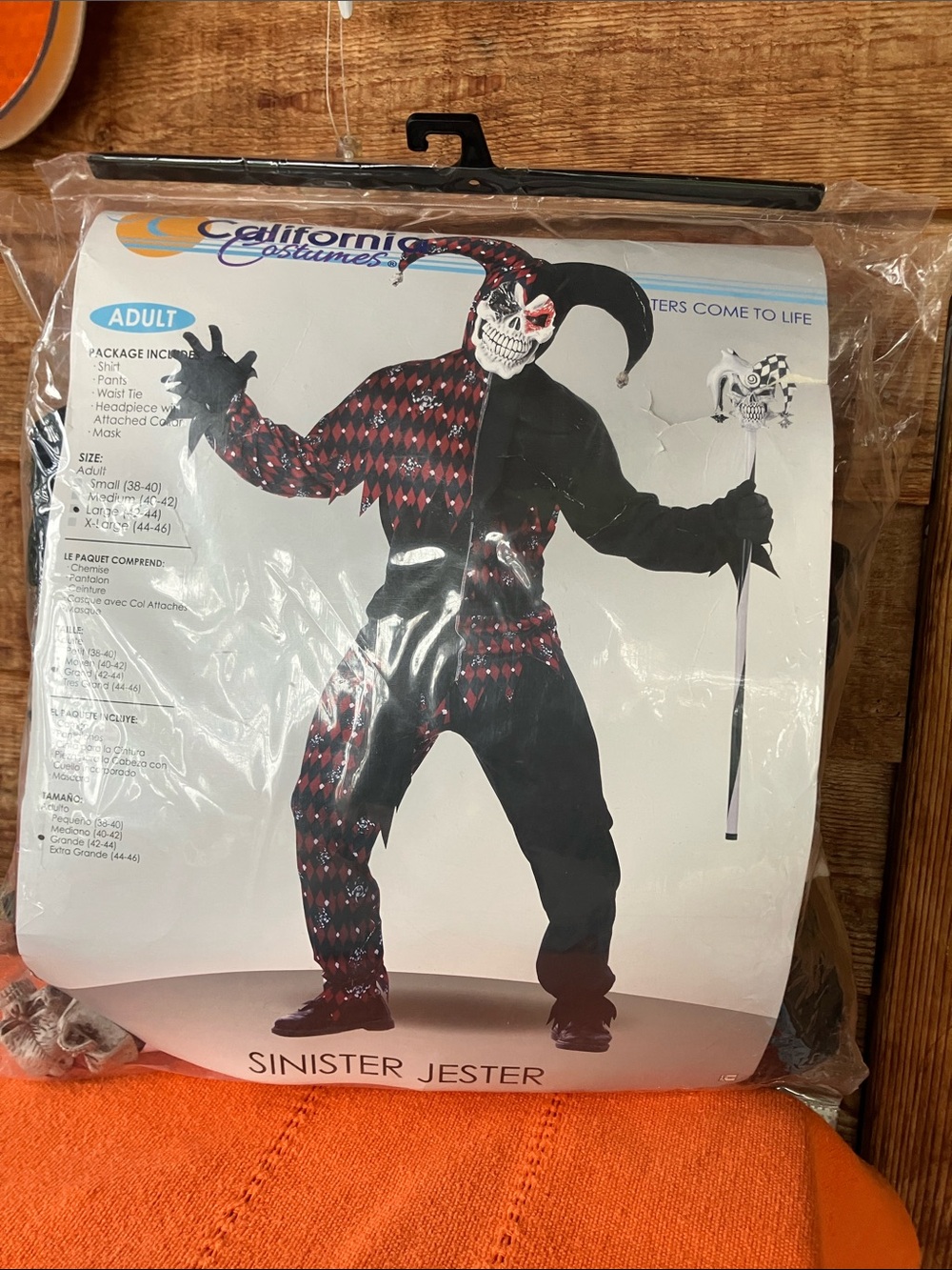 California Costumes Sinister Jester Outfit - Black and Red